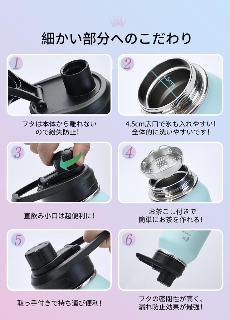 BottHealth Insulated Water 1 Liter Direct SUS304 Stainless Steel Vacuum Insulated Sports Easy To Wide Perfect for and Outdoor White Black Bottle,