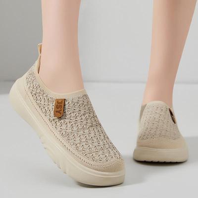 Women's Breathable Mesh Casual Sneakers - Summer Flyknit, Soft Sole Sports Shoes