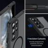 Magnetic Mobile Phone Case with Kickstand for Samsung Galaxy S24 S23 Ultra Plus S22 5g Translucent Cover Cases with Holder