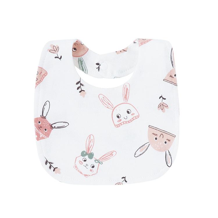Newborn Baby Bibs Pure Cotton Double Layer Drool Bibs High Absorbency Burp Cloths For Infants Toddlers Soft Skin Friendly