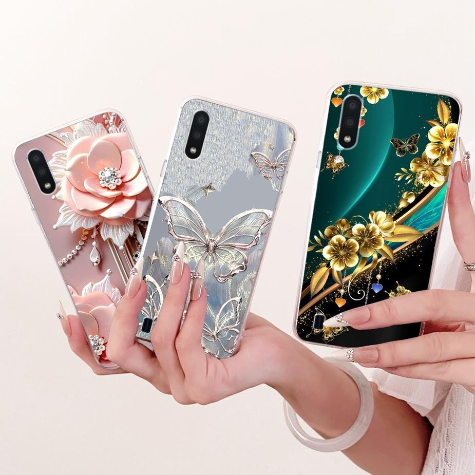 For Samsung Galaxy A01 Case SM-A015F New Luxury Painted Cover Soft Slim Phone Case For Samsung A01 M 01 Galaxy M01 Fundas Bumper