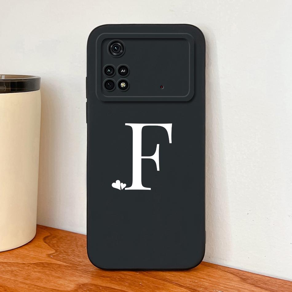 Hülle Für Poco M4 Pro 4G 5G Mode Buchstaben Rückseite Für Poco M 4 Vollschutz Weiches Flüssigsilikon Einfacher Handy-Schutz