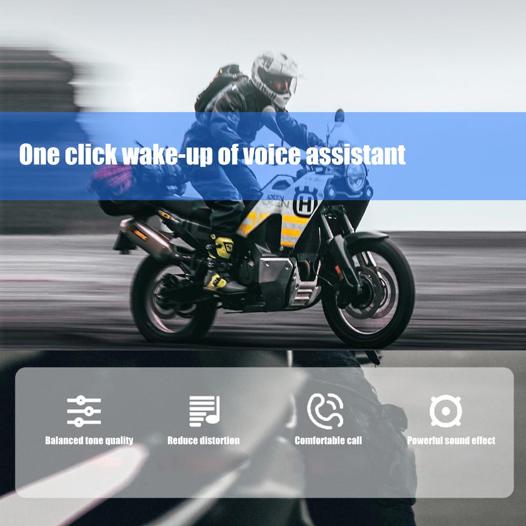 Wireless Motorcycle Headset Earphones Speaker Immersive Sound And Handsfree Music Control For Riders