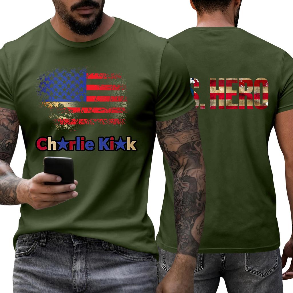 Men's Printed Short Sleeve T-Shirt Men's Loose Casual Short Sleeve Top