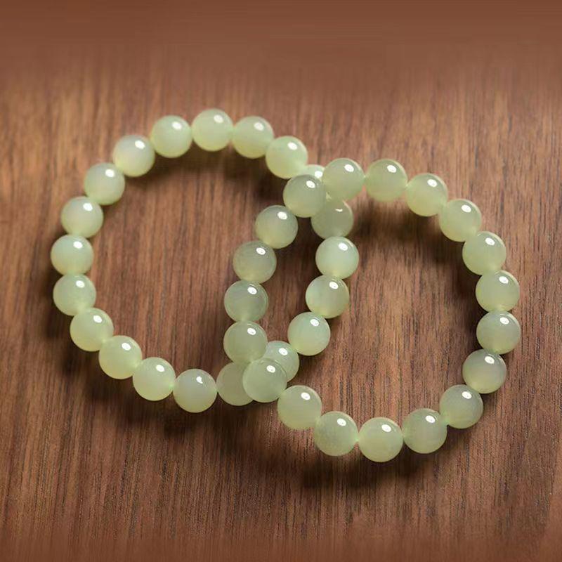 Imitation Hetian Jade & Green Jasper Bead Bracelet for Women - Niche Design, Bestseller, 6-10MM
