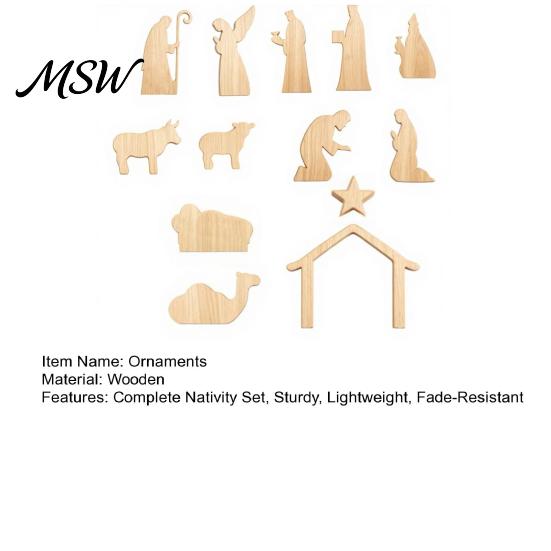 Traditional Holiday Scenes for Kids 13Pcs Wooden Christmas Nativity Scene Set, Mini Holy Family Figurines, Religious Figurines Tabletop Manger