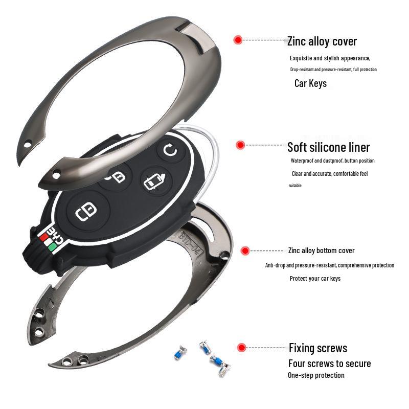 High-End Metal Key Fob Shell for BYD Yuan, Song MAX, Qin, S7 - 2018+ Models