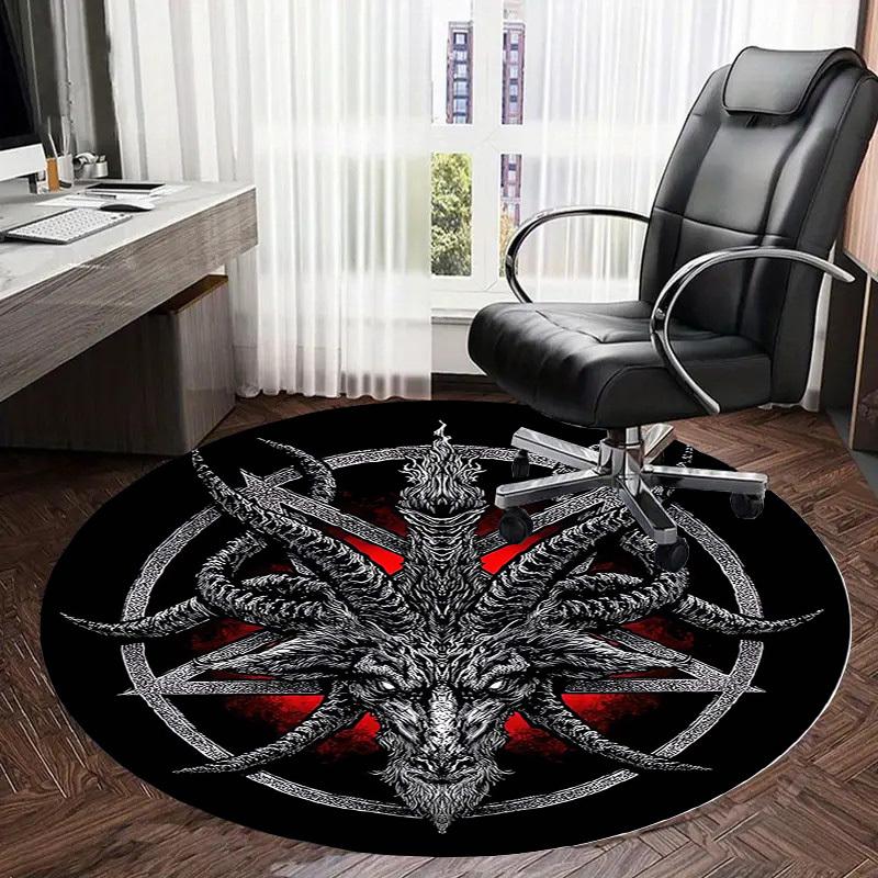 1pc Office Carpet Chair Mats Baphomet Satanic Symbol Perfect for Decorating Office Chairs, Living Rooms, Or Bedrooms.YDT167