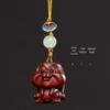 Green & Red Sandalwood, Ebony Elf Rabbit Phone Charm & Key Ornament DIY Accessory