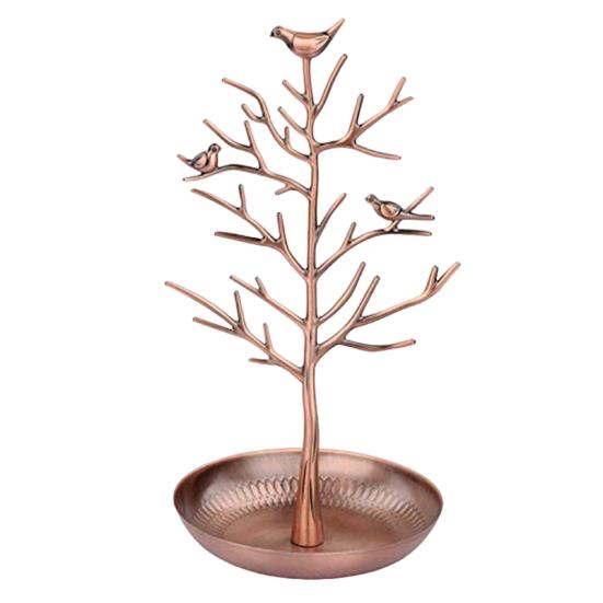 Vintage Bird Tree Jewelry Holder Trinkets Keys Earring Necklace Ring Bracelet Jewelry Accessories Display Organizer Stand Metal Storage Rack