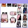 Set Rucsac cu Imprimeu Stelar Blackpink, Ghiozdan, Geantă de Prânz, Toc de Creioane