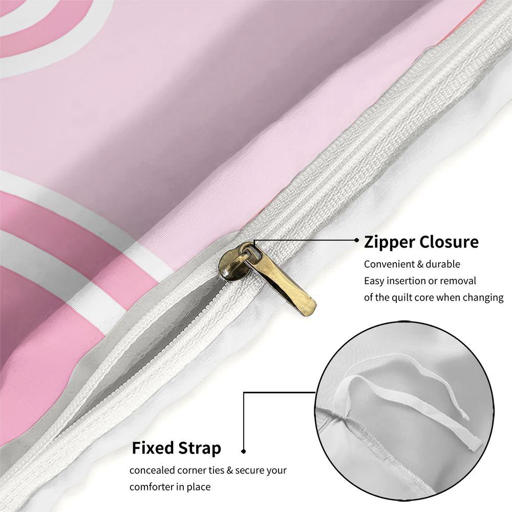 2/3Pcs Pink Aesthetic Bad Btch Energy Duvet Cover Set (1 Duvet Cover & 1/2 Pillowcase) Soft BAD Bedding Set for Bedroom Decor