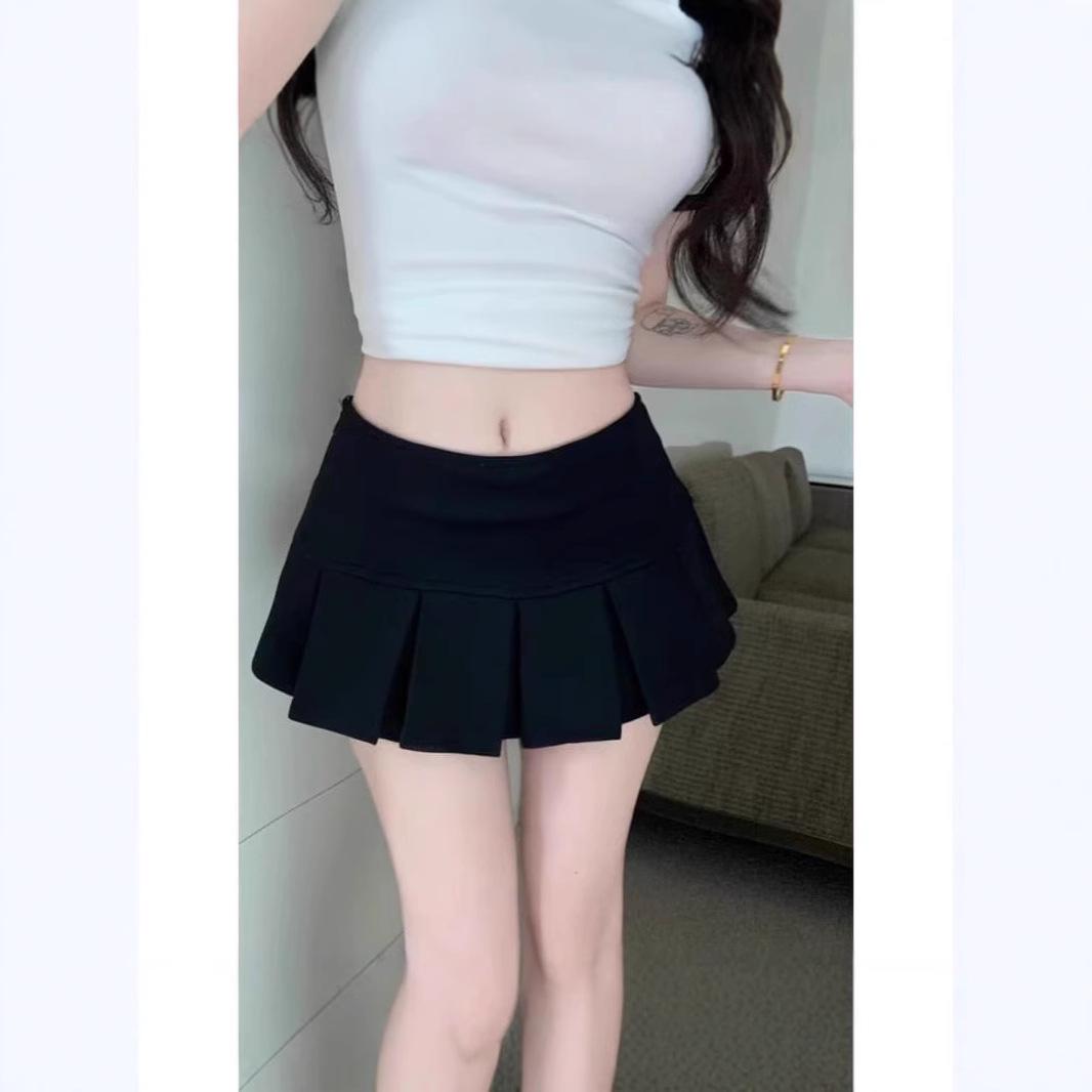 

Женская серая плиссированная спортивная юбка: Летняя юбка-шорты с заниженной талией и защитой от воздействия внешней среды