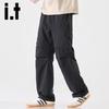 Izzue It Men's Ice Silk Loose Straight Leg Cargo Casual Pants