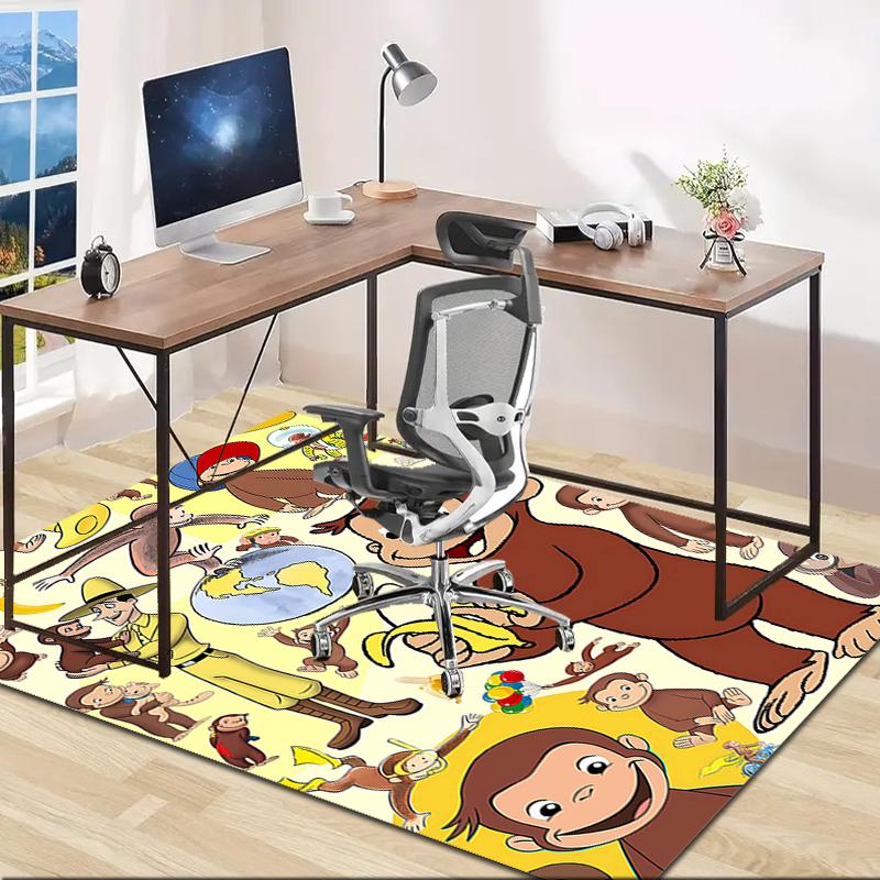 1pc Curious George (9) Design Area Rug - Non-Slip, Soft & Cozy Floor Mat for Living Room, Bedroom, Office - Indoor/Outdoor Decorative Carpet