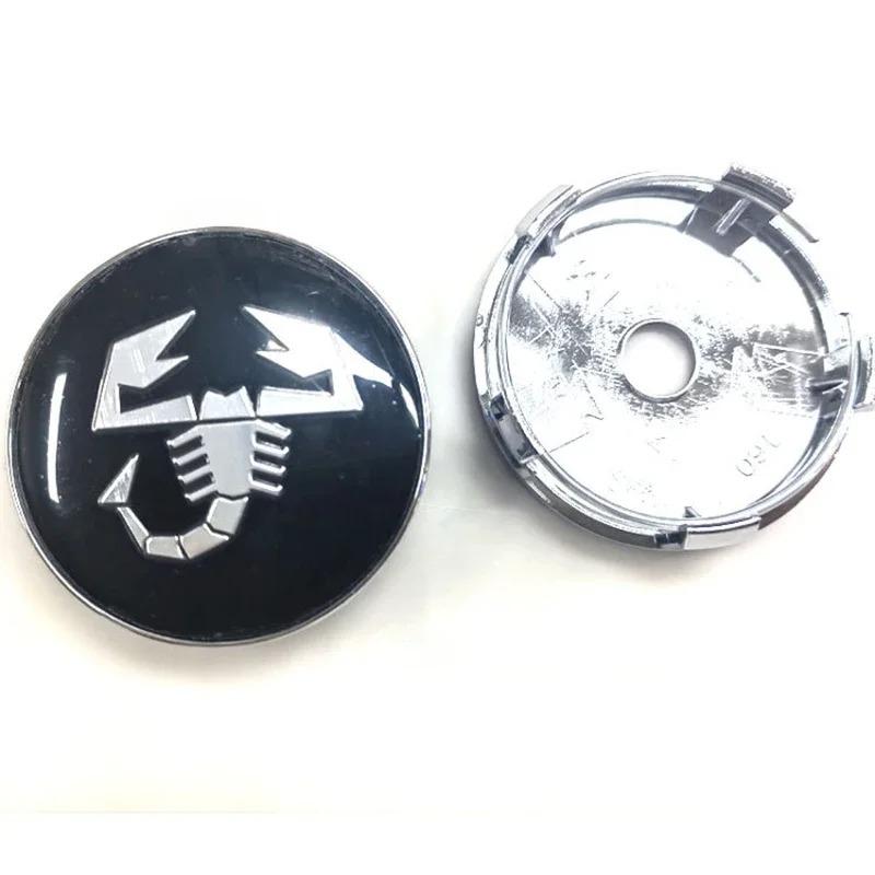 4PCS 60mm Car Wheel Hub Cover Emblem Sticker Accessory For  Abarth 500 Tipo FR Panda Argo Freemont Viaggio Bravo Punto Doblo