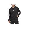 Adidas Three Stripes Loose Fit Long Sleeve Hoodie Men Hoodies Black JN2491