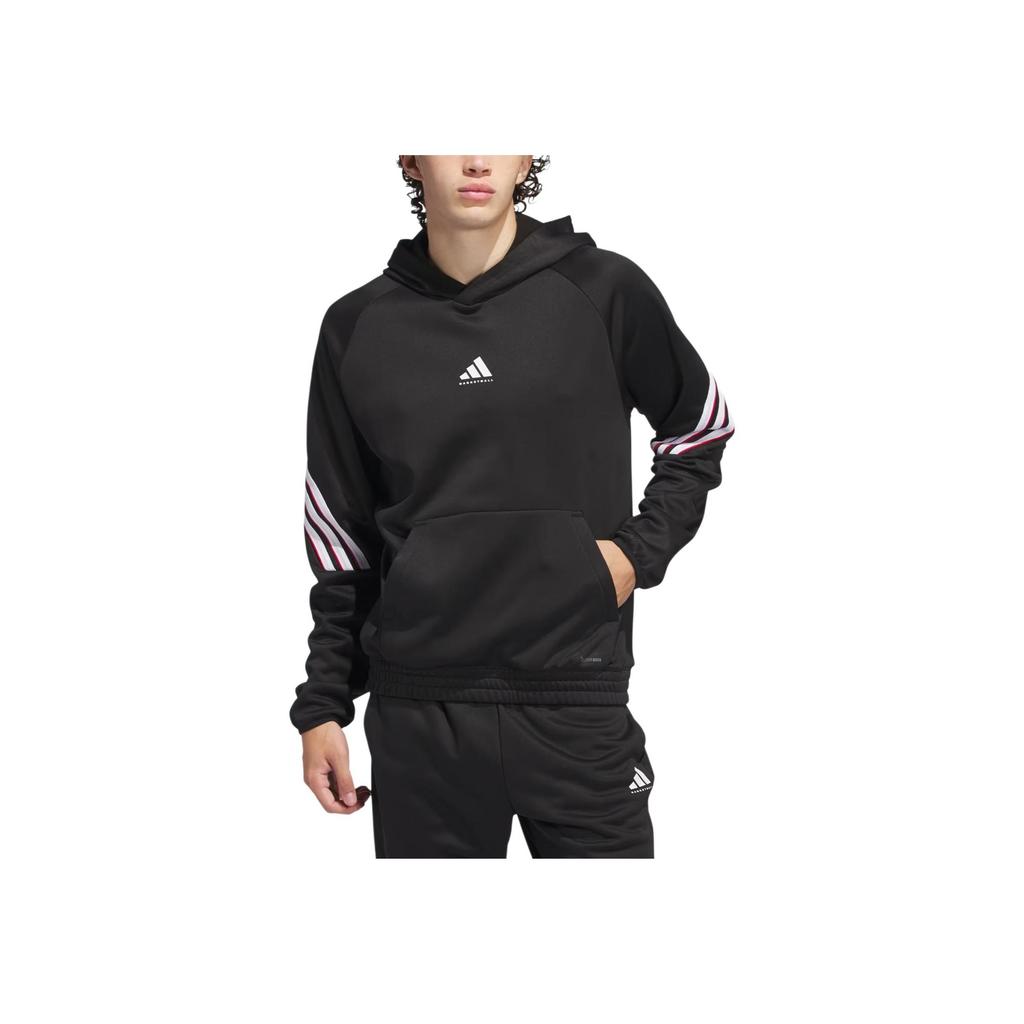 Adidas Three Stripes Loose Fit Long Sleeve Hoodie Men Hoodies Black JN2491
