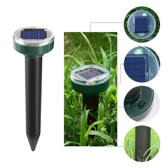 1/2/4Pcs Solar Ultrasonic Mole Repellent Effective Safe to Use Simple Installation Outdoor Mouse Repellent Waterproof Spikes Stakes