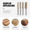 Straight Bit 1/4inch Woodworking Slot Milling 3 Flute Long Router Bit Tool Slotting End Mill Cutter Wood Board