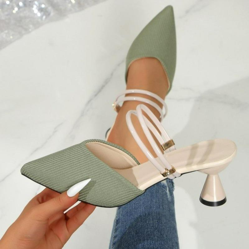 Übergröße Damen Schuhe Geschlossene Zehen Damen Hausschuhe Elegante Kleider Hausschuhe Damen Spitzzehen High Heels Moderne Sandalen