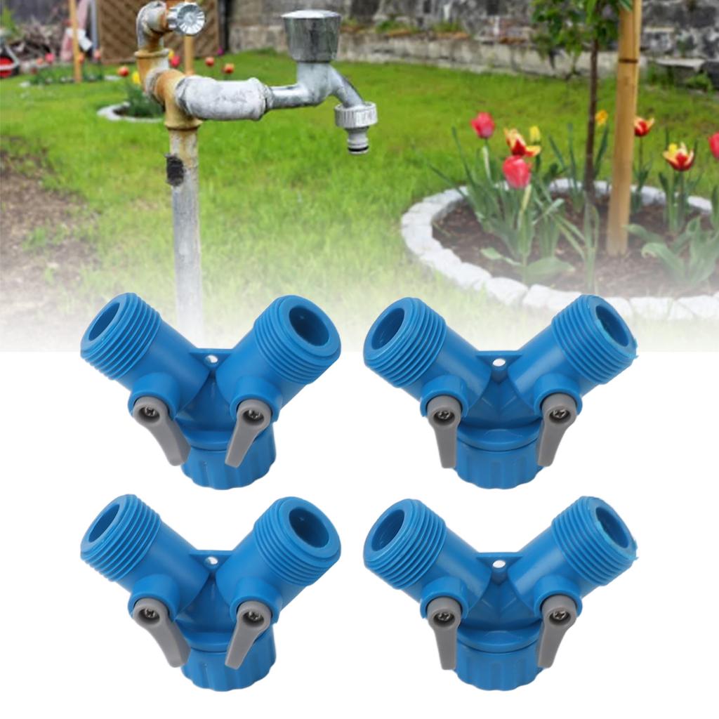 Tap Y Splitter 2 Way 2 Valves Hose Splitter Connector for Garden Hose Faucet  Standard 4pcs