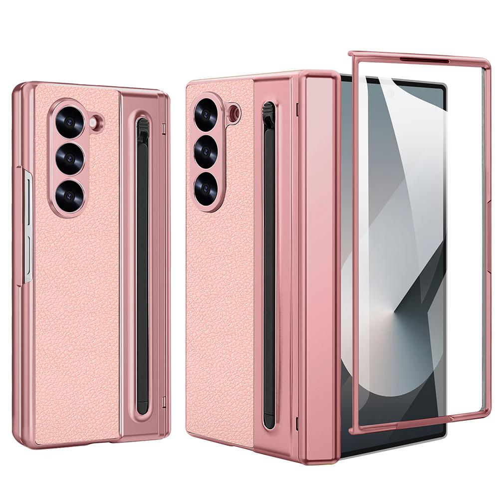 Suitable for Galaxy Z Fold 7/6/5/4 Phone Case WIth Touch Pen&Pen Slot, Full Protector Magnetic Hinge Cover with Glass Film