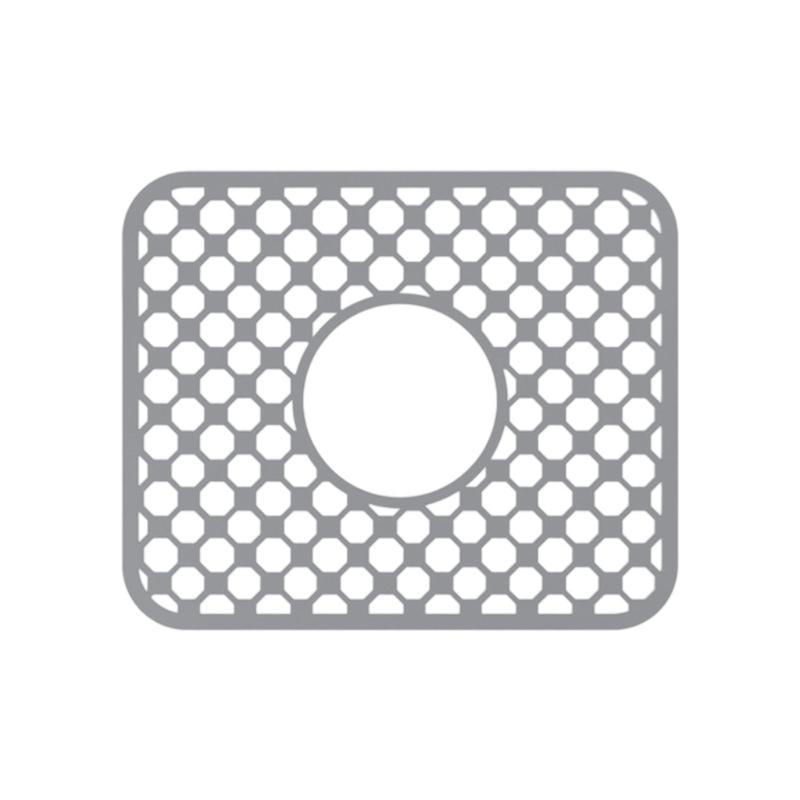 

Nonslip Silicone Kitchen Sink Mats With Open Hole Structure For Dishwashing Draining Water Efficiently Prevents Scratches On Utensils Small middle hole серый