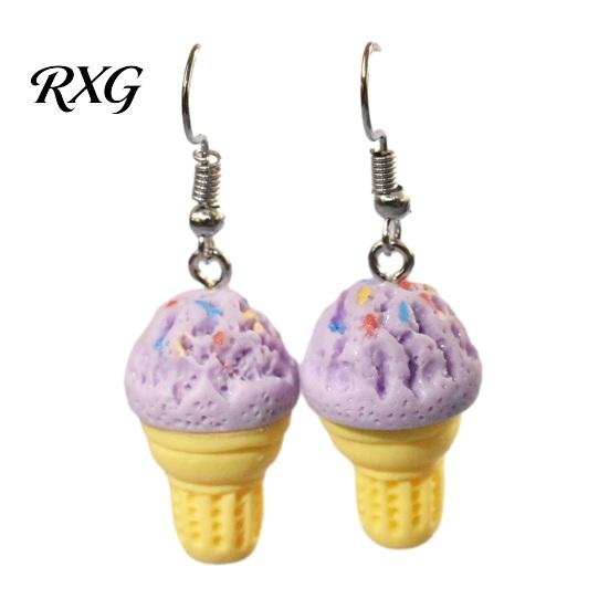 Smooth Surface Earrings 1 Pair Cute Ice Cream Dangle Earrings, Fun Imitation Food Drop Summer Jewelry Gifts for Women Girls Pendant