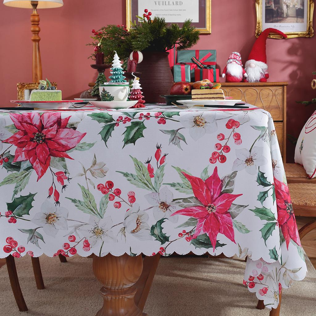 New Christmas Table Cloth Printed Rectangular Home Living Room Table Cloth Festive Party Atmosphere Beautification Decoration