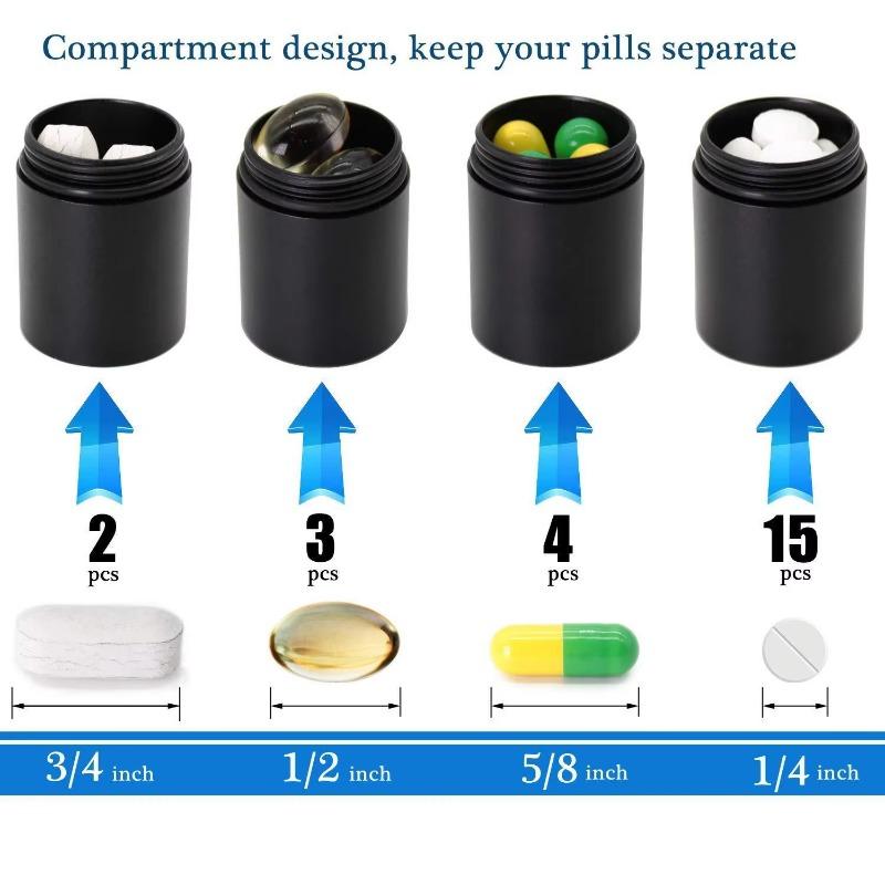 Portable Sealed Small Medicine Bottle with Lid Waterproof Mini Travel Pill Can for One Week Trip