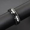 New 3Pcs Natural Stone Beads Bracelet Set With Black Onyx Tiger Eyes Hematite Healing Braclet Gifts For Him Lava Accessories
