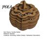 Sustainable Log Pumpkin Decor Candle Holder, Wooden Tealight Hollowed Out Indoor Autumn Window Decoration Wood Candlestick for Halloween Home, Dining