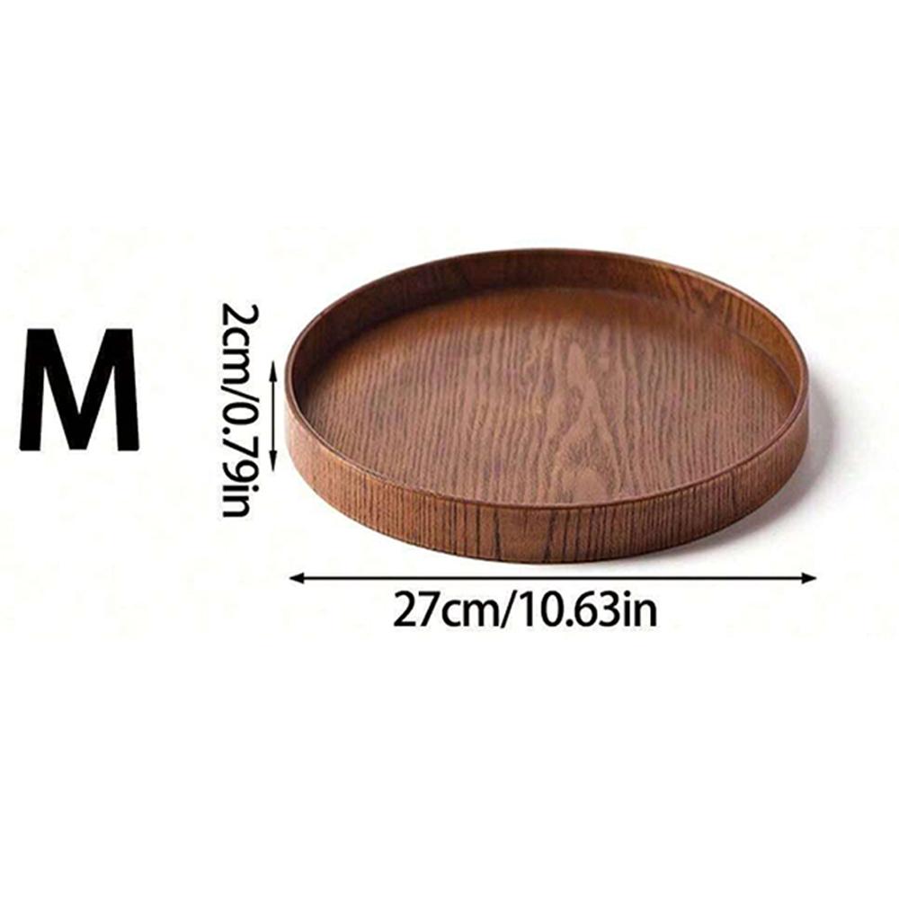 Round Wooden Serving Tray 21/27/30cm Wood Platte Decorative Tray for Coffee Home Table Breakfast Dinner Tea Food Tray