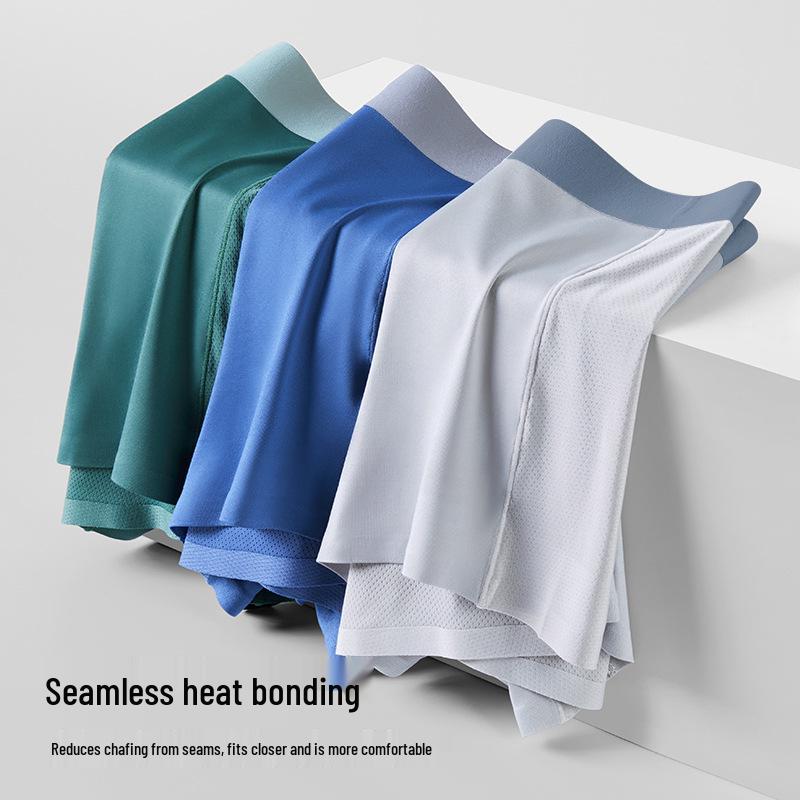 120 Summer Men's Ultra-Thin Ice Silk Mesh Underwear, Cool & Breathable with 7A Antibacterial Crotch