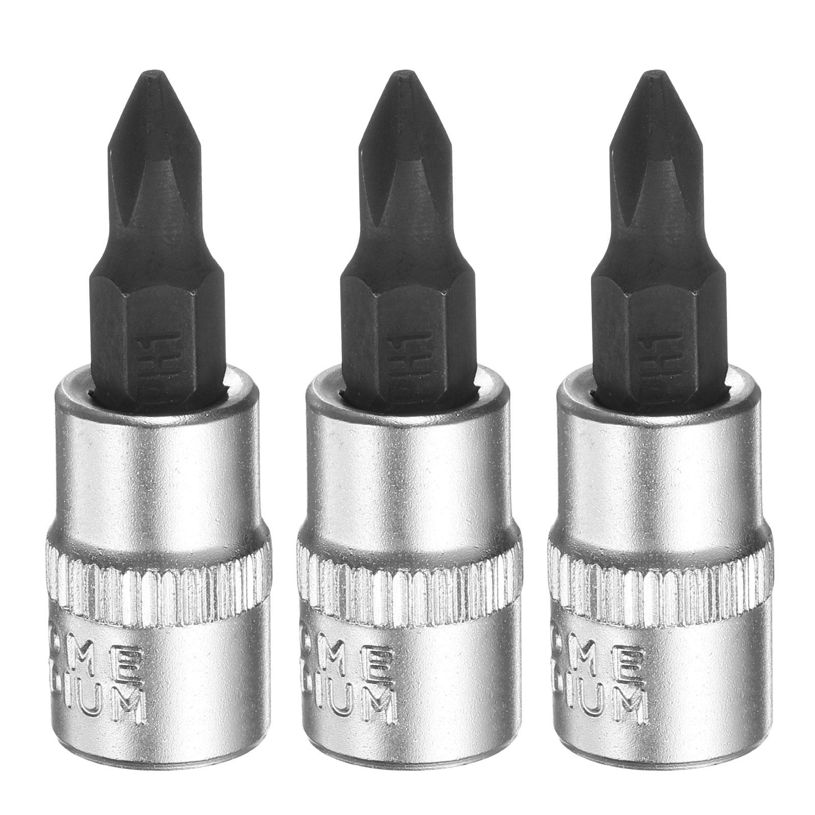 

3pcs PH1 PH2 PH3 Phillips Bit Socket 1/4 Square Drive Socket Head Tools Extension Impact Bit Socket Wrench Adapter Hand Tools PH3