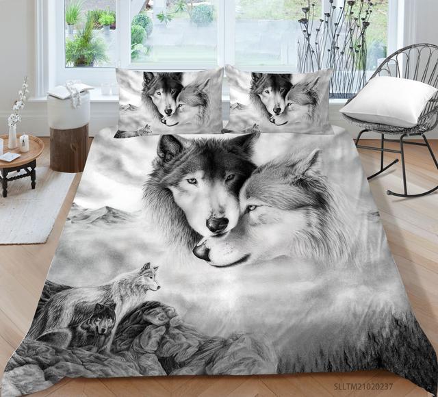 Animal Printing Kit 3D Digital Printing Quilt Cover, Bedding Three-Piece Set