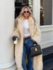 European and American temperament imitation fur fashion warm long top temperament comfortable new coat women