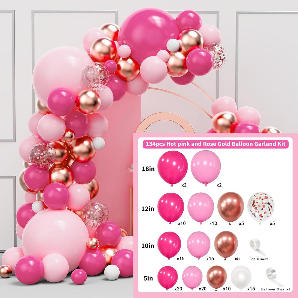 107Pcs multi-color latex balloon set suitable for birthday parties, weddings, Valentine's Day party decoration