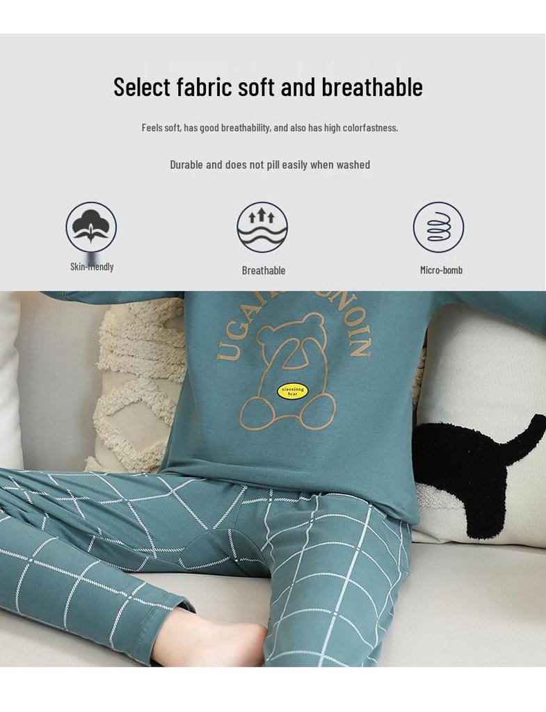 Boys' Thermal Underwear Set: 2025 Autumn/Winter Slim-Fit Warm Base Layer for Medium and Large Children