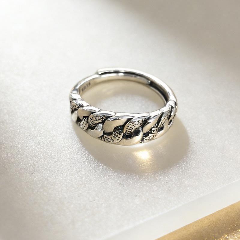 Copper Rings For Women Couple Minimalist Handmade Vintage Chain Ring Fine Jewelry Birthday Gift Prevent Allergy