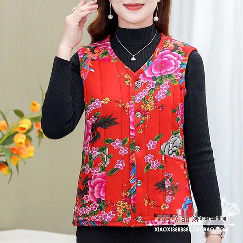 Camel Down Cotton Vest for Women - Autumn & Winter Versatile Shoulder Warmer for Middle-aged & Elderly Moms