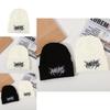 Acrylic Knit Hat For Adults With Embroidered Design For Winter Outdoor Warmth