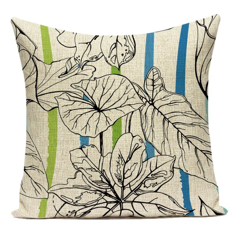 Decorative Throw Pillows Case Floral White Red Pink Flower Polyester Pillow Cushion Cover For Sofa Home Living Room Decor