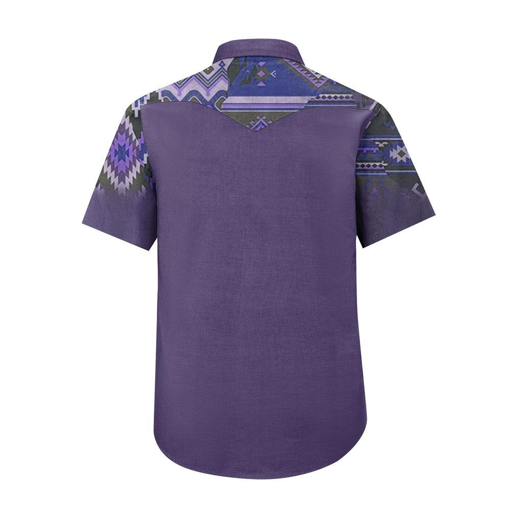 Men'S Fashionable Lapel And Shoulder Length Short Sleeved Casual Top