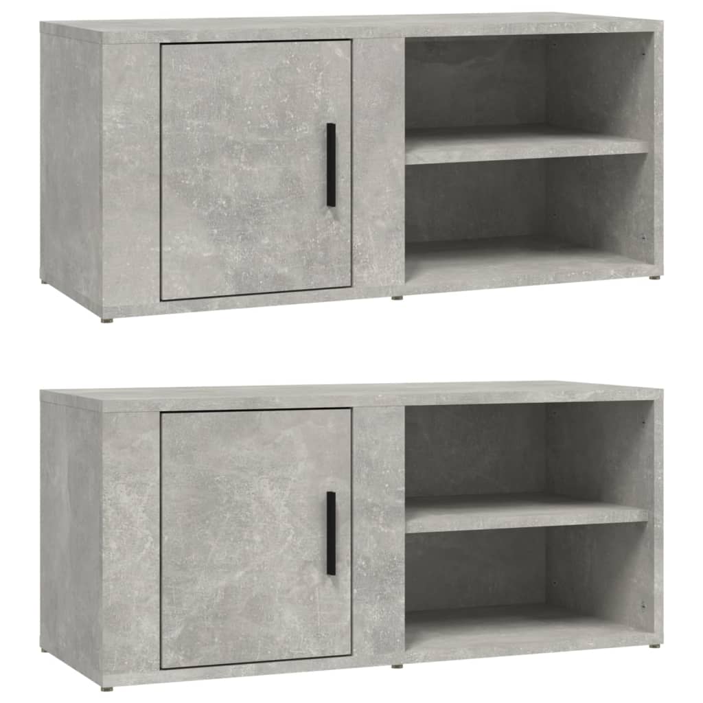 TV Cabinets (2 pcs) Concrete Grey 80 x 31.5 x 36 cm Particleboard