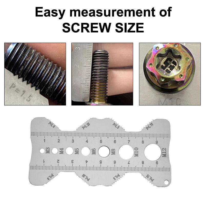 1/2 Pcs Stainless Steel Thread Checker Screw Measurement Ruler Metric Caliper Gauge Tool For Measuring Screw Pitch Bit Bolt Nut