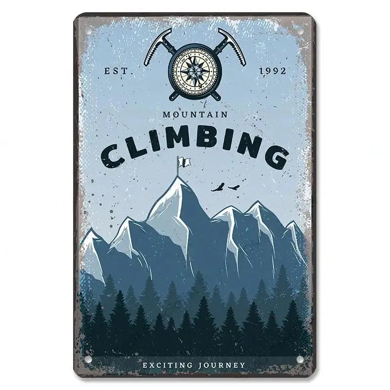 Camping  Adventure Plaques VintageMetal Tin Signs Plate Mountain Trip Campervan Tours Room Gym Sign Posters Wall Decor Travel
