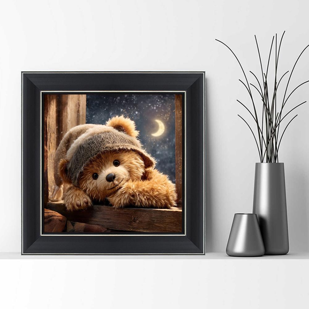 Diamond Mosaic Bear Full Drill Diamond Art Painting Kit Moon Embroidery Animal DIY Kit For Adults Home Decoration Gift