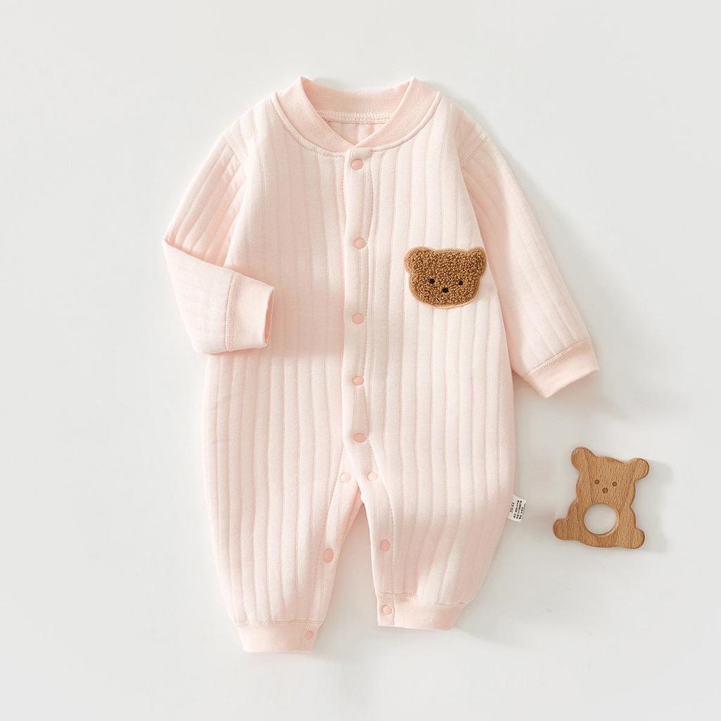 Infant Cotton Long-Sleeved Romper: Warm, Soft, Boneless Suit for Spring, Autumn, and Winter